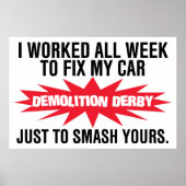 Demolition Derby Smash Your Car Poster (Voorkant)