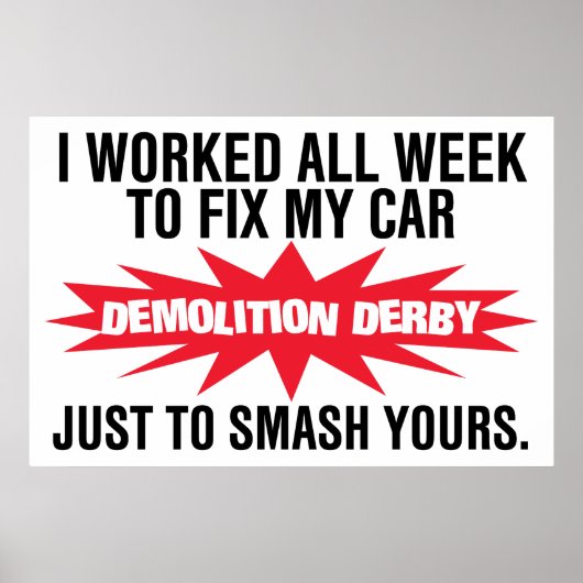Demolition Derby Smash Your Car Poster (Voorkant)