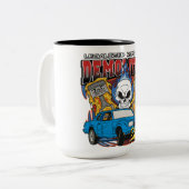 Demolition Derby Tweekleurige Koffiemok (Voorkant links)