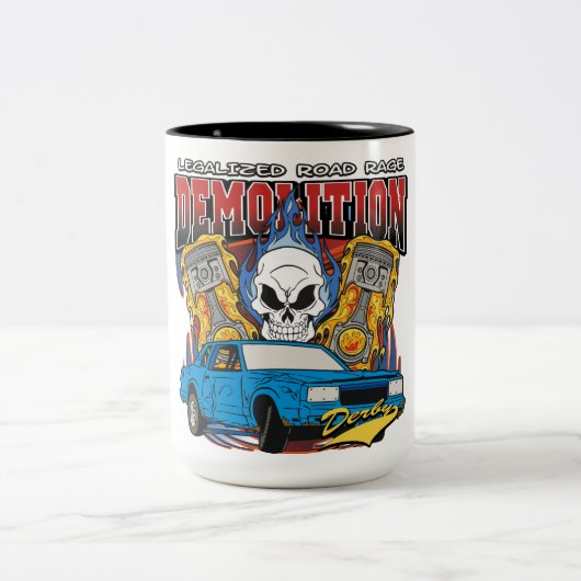 Demolition Derby Tweekleurige Koffiemok (Center)