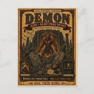 Demon, Antiek Circusmonster Briefkaart