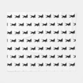 Demon Aries Black en White Fleece Deken (Voorkant (Horizontaal))