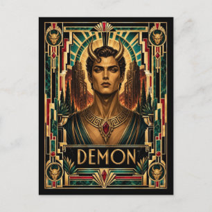Demon, Art Deco mythisch Briefkaart