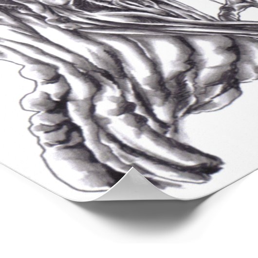 Demon Art Drawing Poster afdrukken (Hoek)