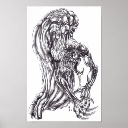 Demon Art Drawing Poster afdrukken (Voorkant)