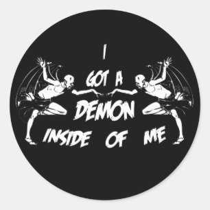 Demon binnen II Ronde Sticker