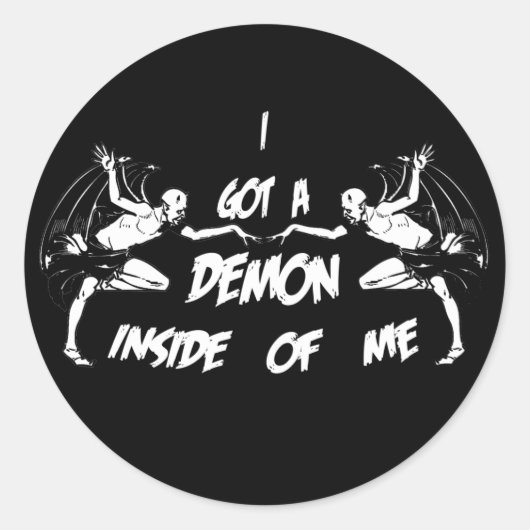 Demon binnen II Ronde Sticker (Voorkant)