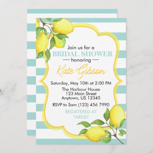 Demon Bruids Douche Uitnodiging – Verse Citrus The (Voorkant / Achterkant)