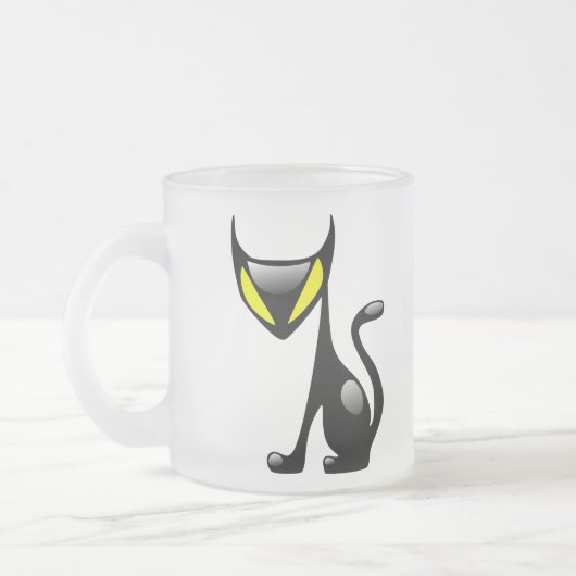 Demon Cat Frosted Mok (Links)