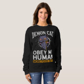 Demon Cat Satanic Witchcraft Baphomet Gothic Occu Trui (Voorkant volledig)