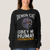 Demon Cat  Satanic Witchcraft Baphomet Gothic Occu Trui (Voorkant)