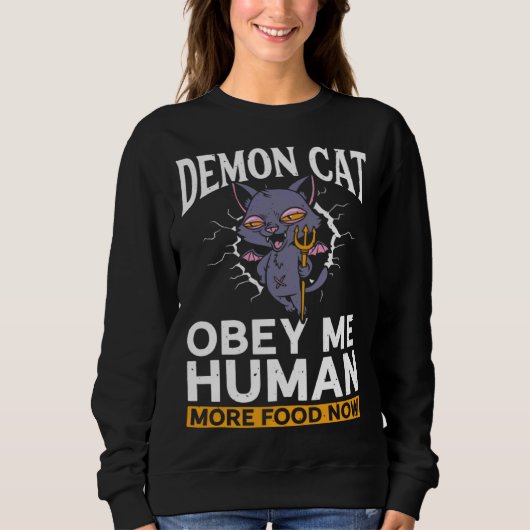 Demon Cat Satanic Witchcraft Baphomet Gothic Occu Trui (Voorkant)