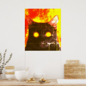 Demon cat uit de hel poster (Keuken)