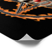 Demon Clown Skull & Burning Pentagram Poster (Hoek)