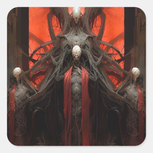 Demon Creatures Dark Fantasy Horror Vierkante Sticker (Voorkant)