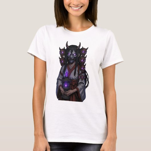 Demon Cyberpunk Anime Girl T-shirt (Voorkant)