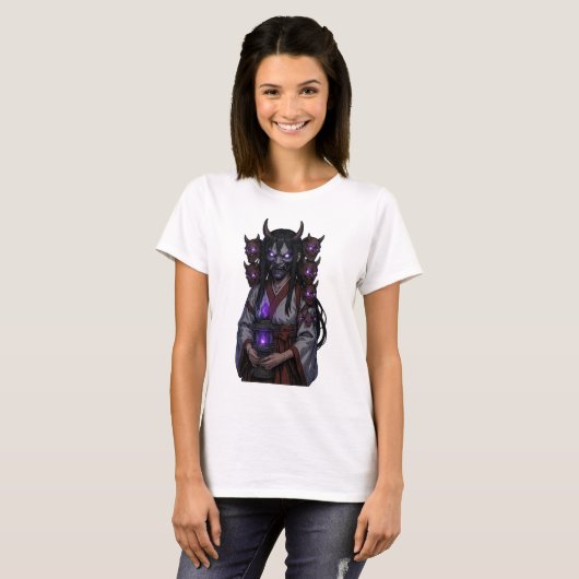 Demon Cyberpunk Anime Girl T-shirt (Voorkant volledig)
