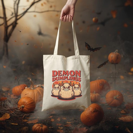Demon Dumplings Grappig Halloween Eten Pun Tote Bag