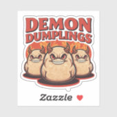 Demon Dumplings Grappige Halloween Voedsel Pun Sticker (Vel)