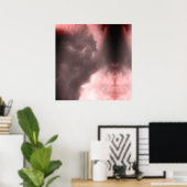 Demon en een draak vechten in de rode hemel poster (Thuiskantoor)