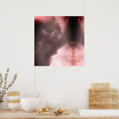 Demon en een draak vechten in de rode hemel poster (Keuken)