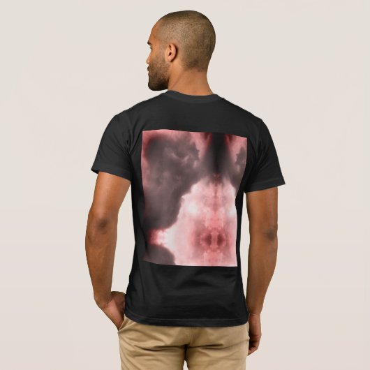 Demon en een draak vechten in de rode hemel t-shirt (Achterkant volledig)