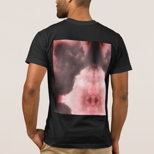 Demon en een draak vechten in de rode hemel t-shirt (Achterkant)