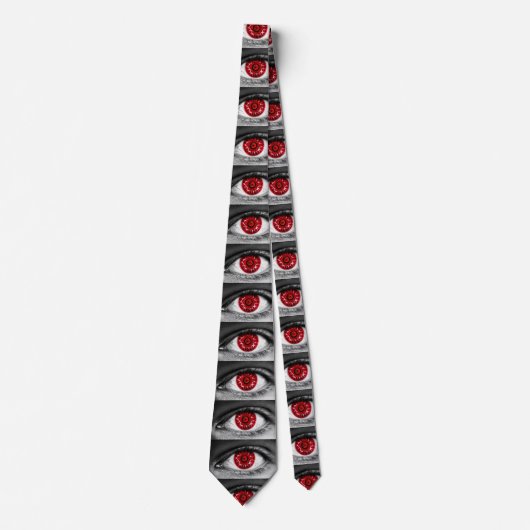 Demon Eye Brushed Graphic Print Neck Tie Stropdas (Voorkant)