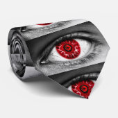 Demon Eye Brushed Graphic Print Neck Tie Stropdas (Opgerold)
