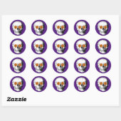 Demon Eyed Skull Ronde Sticker (Vel)