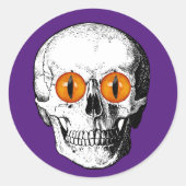 Demon Eyed Skull Ronde Sticker (Voorkant)