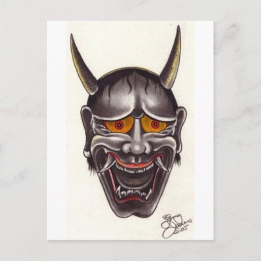 Demon Face Briefkaart (Voorkant)