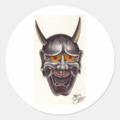 Demon Face Ronde Sticker (Voorkant)