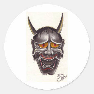 Demon Face Ronde Sticker