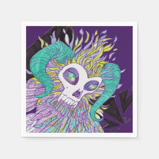 Demon Feathers Spooky Monster Servet (Voorkant)