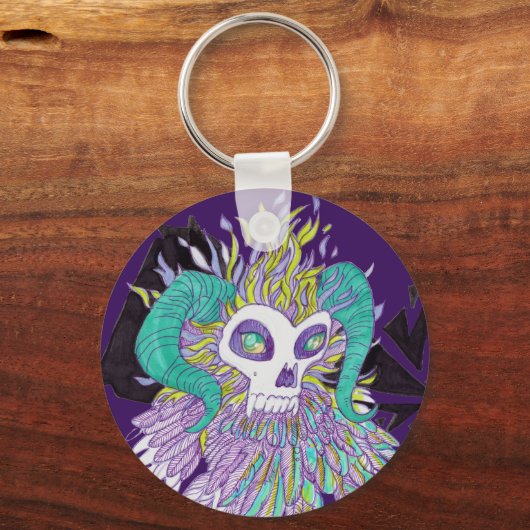 Demon Feathers Spooky Monster Sleutelhanger (Voorkant)