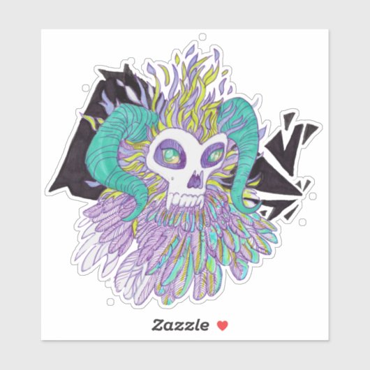 Demon Feathers Spooky Monster Sticker (Vel)
