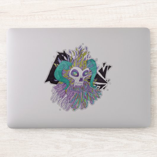 Demon Feathers Spooky Monster Sticker (Computer)