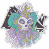 Demon Feathers Spooky Monster Sticker (Voorkant)