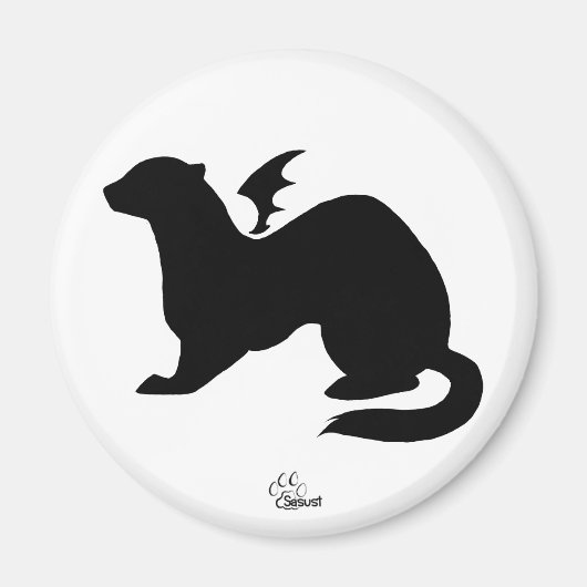 Demon Ferret Silhouette Magnet (Voorkant)