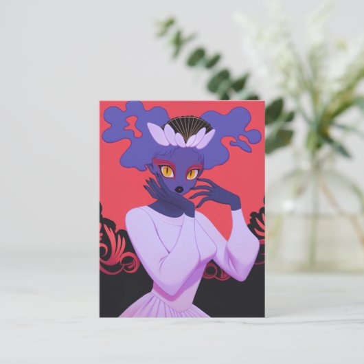 Demon Girl Briefkaart (Staand voorkant)