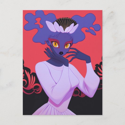 Demon Girl Briefkaart (Voorkant)