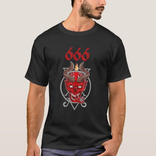 Demon Grunge Hell Devil Skull Occultism Hail Satan T-shirt (Voorkant)