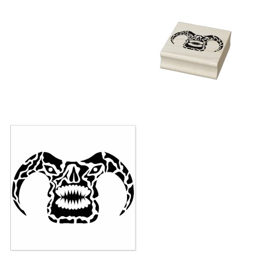 Demon Head Art Stempel (Gestempeld)