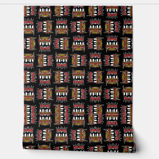 Demon hoofd hand getekend gekleurde geïsoleerde il behang