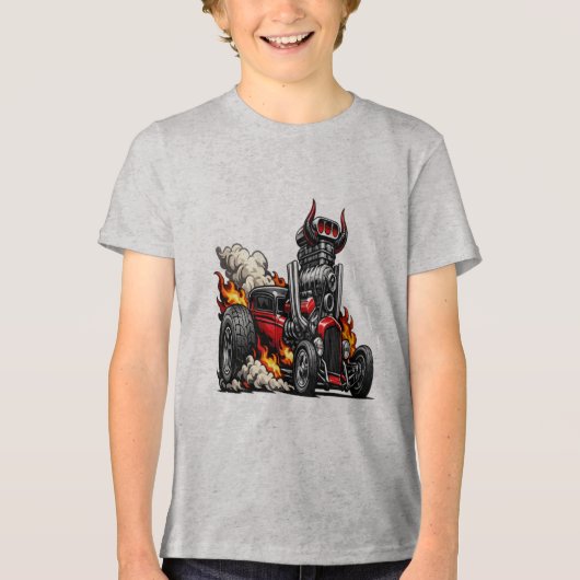 Demon Hot Rod Tri-Blend Shirt (Voorkant)