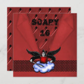 Demon Hunter Gothic Red Scary 16th Birthday Kaart (Voorkant / Achterkant)
