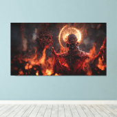 Demon in de hel canvas afdruk (Insitu (Houten vloer))