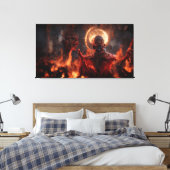 Demon in de hel canvas afdruk (Insitu (Slaapkamer))