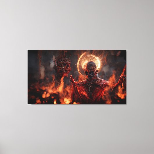Demon in de hel canvas afdruk (Voorkant)